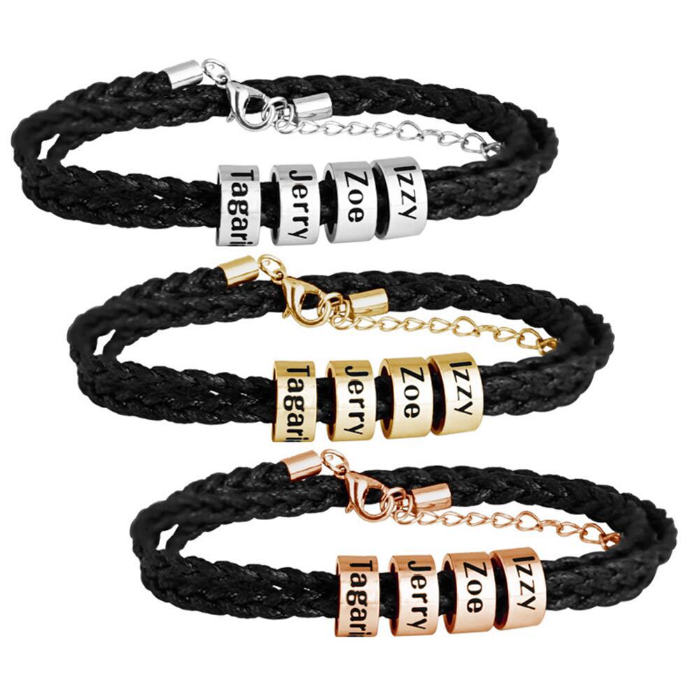 Trendy Multi-Layer Braided Custom Name Bracelet - Myths Jewels