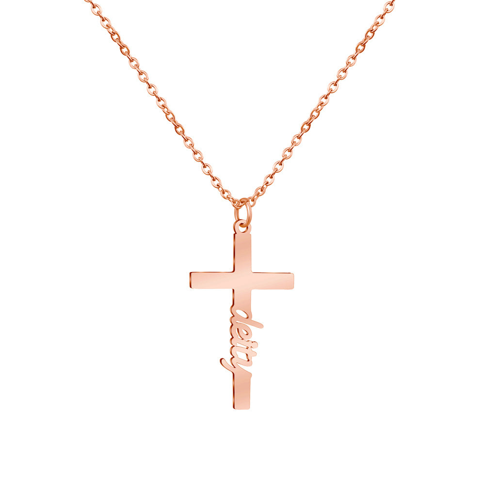 Creative Cross Custom Name Pendant Necklace - Myths Jewels