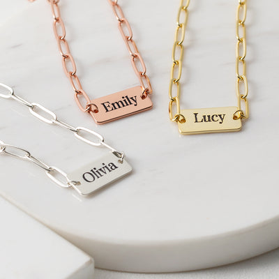 Trendy Paper Clip Custom Name Bracelet - Myths Jewels