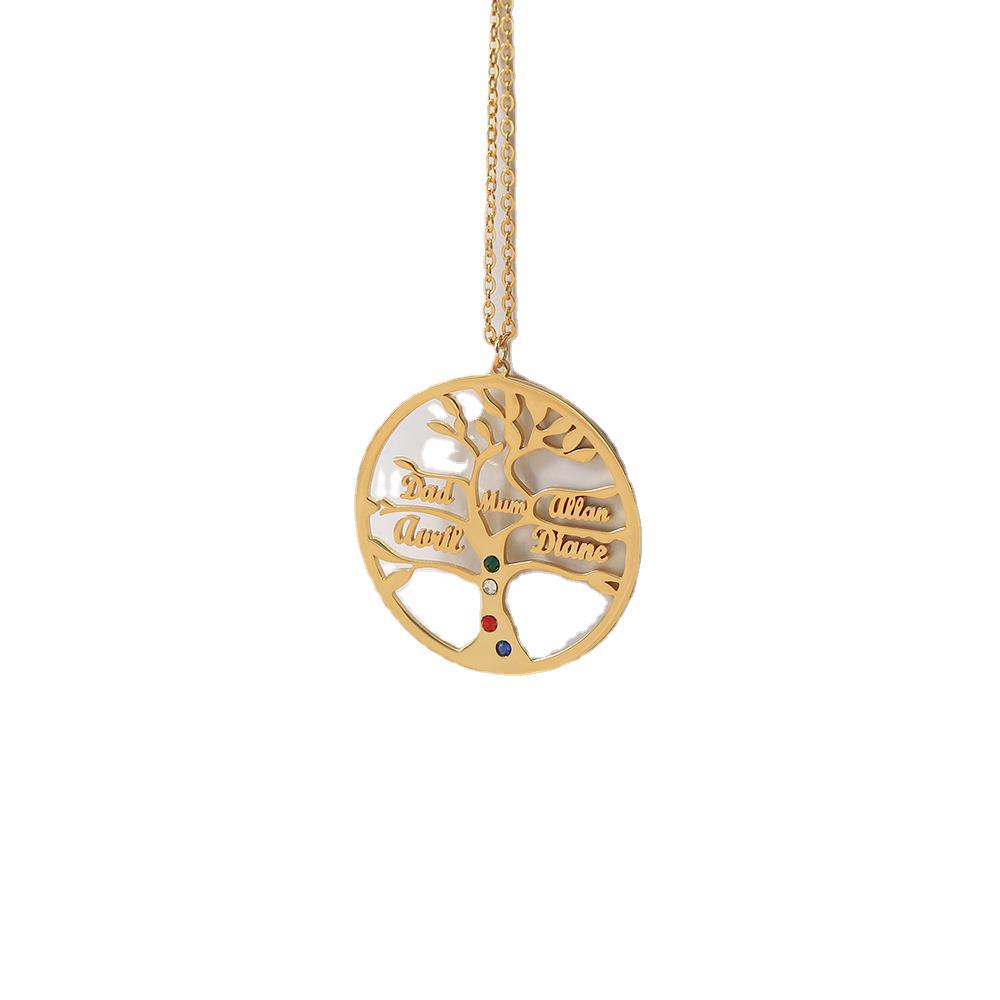 Trendy Hollow Tree of Life Custom Name Necklace - Myths Jewels