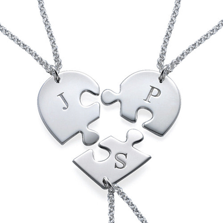 Exquisite Puzzle Heart Custom Name Necklace - Myths Jewels