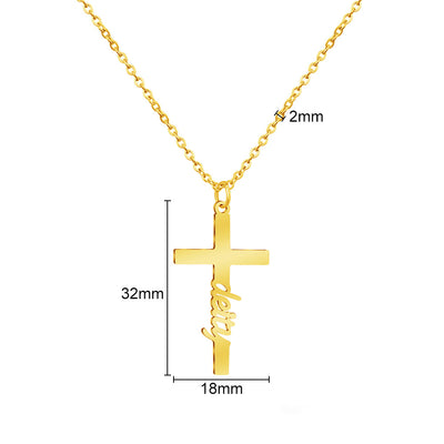 Creative Cross Custom Name Pendant Necklace - Myths Jewels